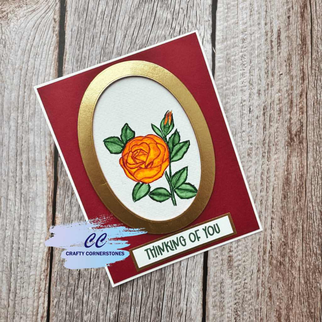 Watercolored Rose Card with No-Line&nbsp;Stamping