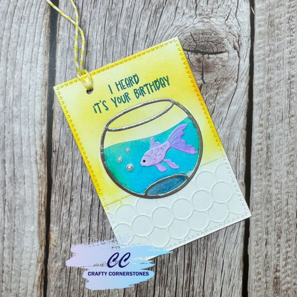 Spellbinders Day 15 Birthday Gift Tag: Alcohol Ink Acetate Fishbowl&nbsp;Technique