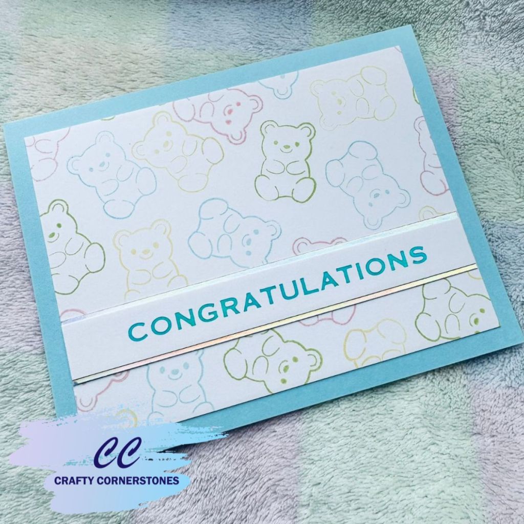 Quick & Easy New Baby Teddy Bear Card Idea | Hero Arts Beary Sweet Collection